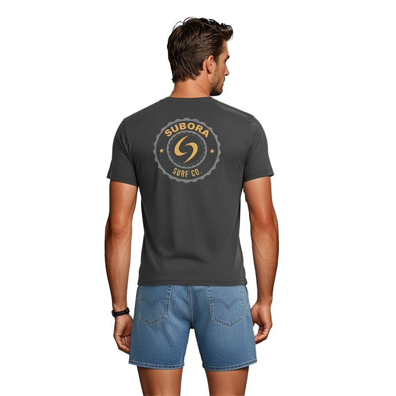subora, subora surf, Subora Surf Co, coasty, coasty logo, coasty logo tshirt, living in the moment, shiggles, surf, surfing, beach, swimwear, summer, tshirt, Subora Coasty Tee black