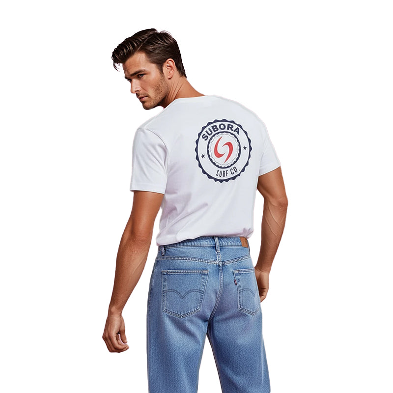 subora, subora surf, Subora Surf Co, coasty, coasty logo, coasty logo tshirt, living in the moment, shiggles, surf, surfing, beach, swimwear, summer, tshirt, Subora Coasty Tee white