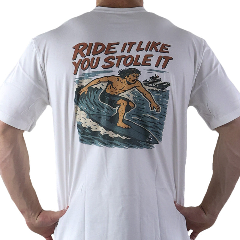 subora, subora surf, Subora Surf Co,  living in the moment, shiggles, surf, surfing, beach, swimwear, summer, tshirt, ride it like you stole it